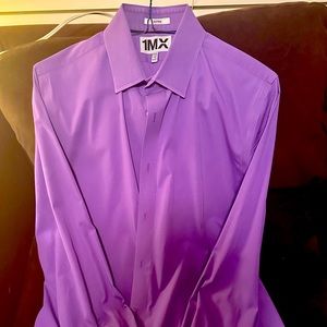 Express 1MX Fitted Long Sleeve Shirt Size Large Neck 16-161/2